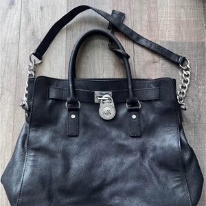 Black Leather Tote Bag
